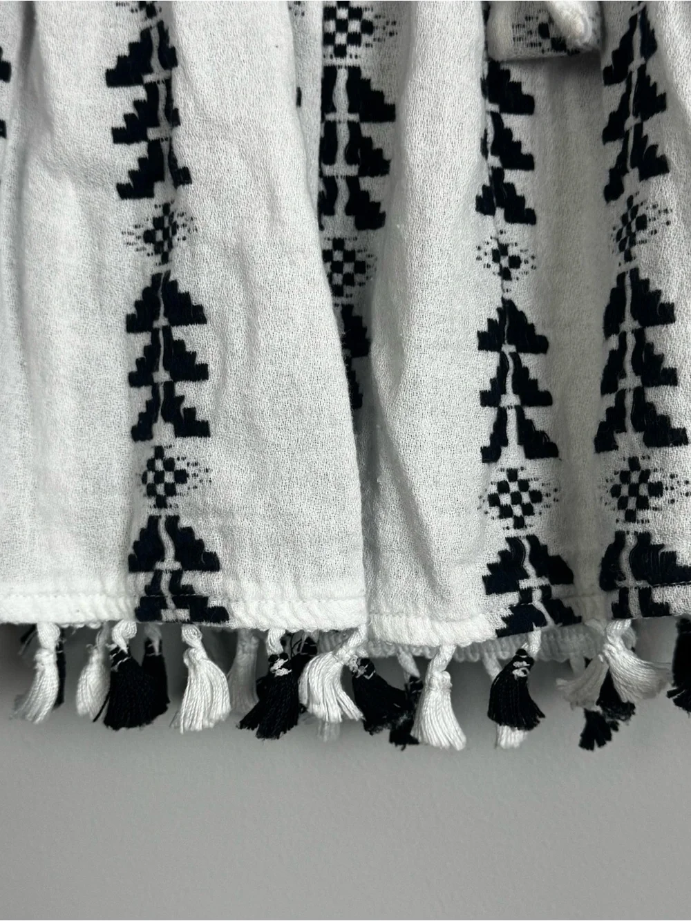 DODO BAR OR | Ariana Woven Tassel Belted Mini Skirt Black & White Women’s Size L